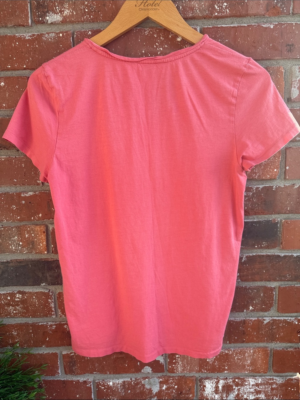 Polo by Ralph Lauren Coral Pink V-Neck Short Sleeve Tee - Picture 6 of 6